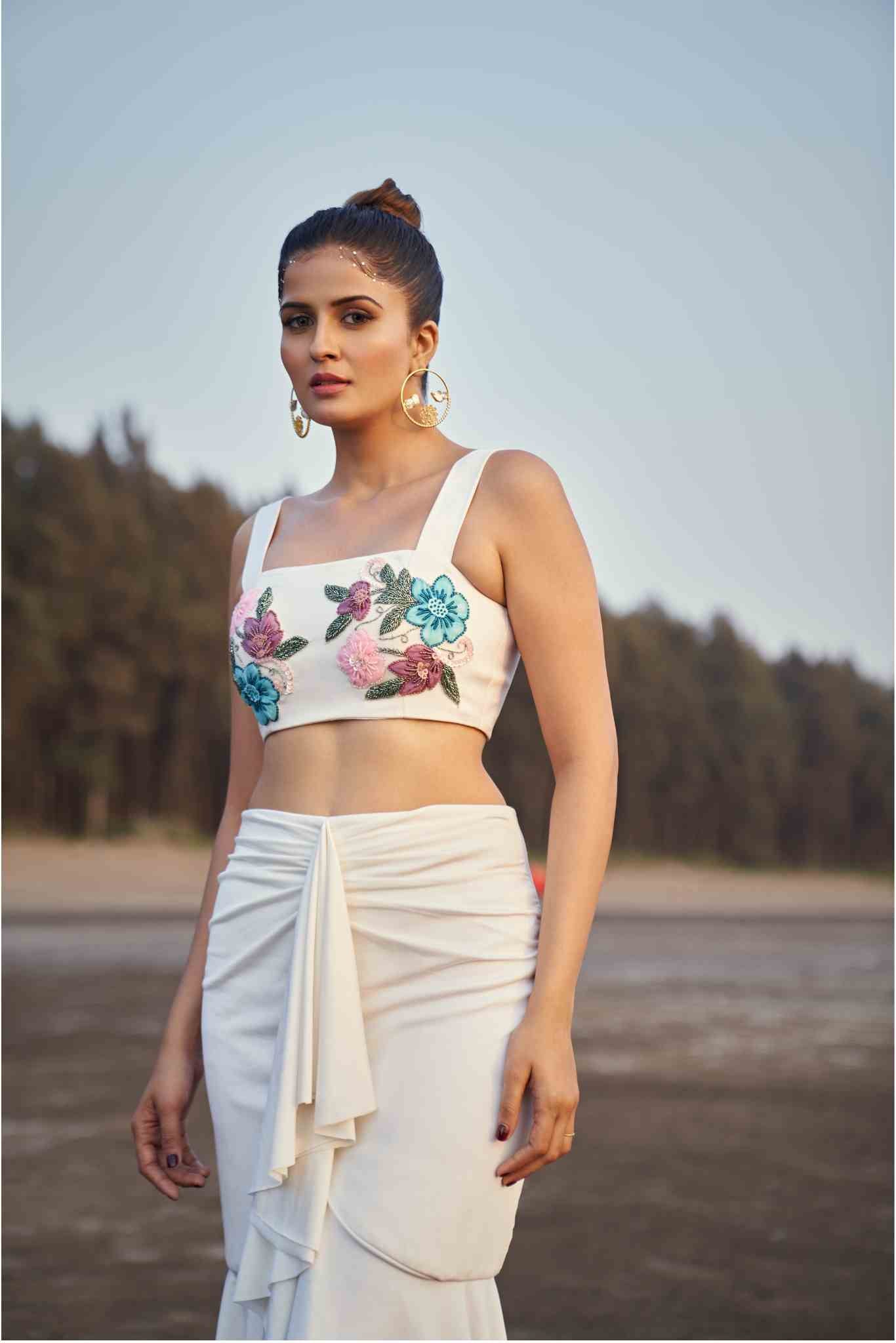 Ivory Bloom Ruffle Co-Ord Set
