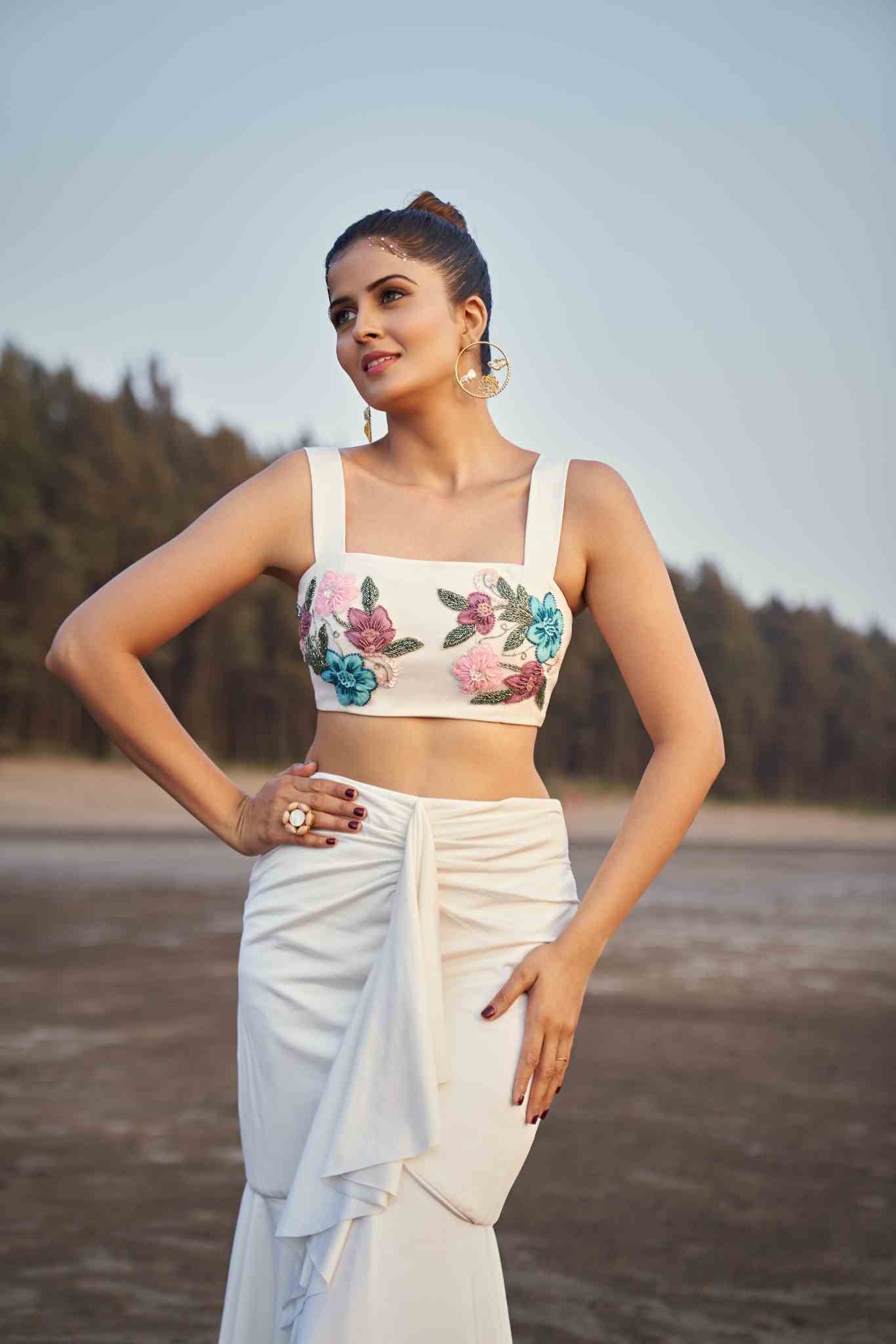 Ivory Bloom Ruffle Co-Ord Set