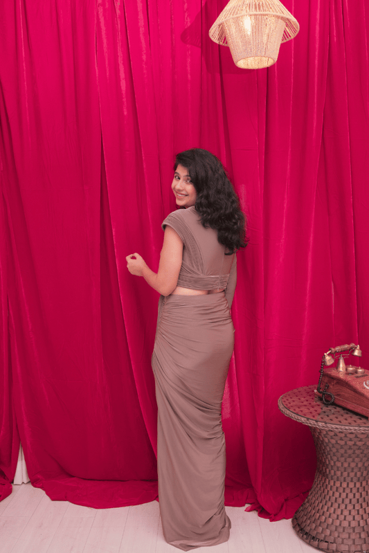 Mocha Drape Knot Dress