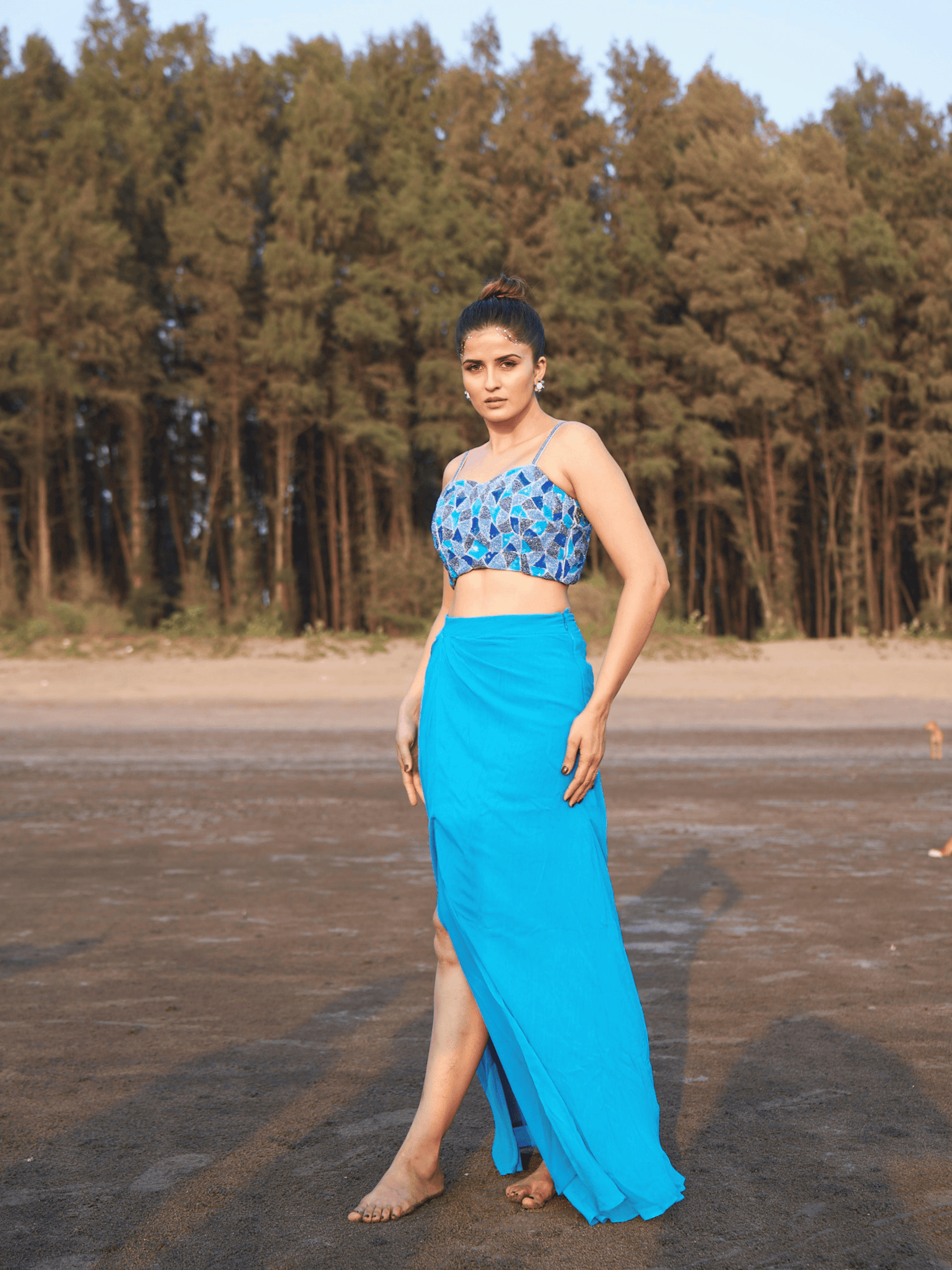 Ocean Prism Crop Top & Wrap Skirt Set