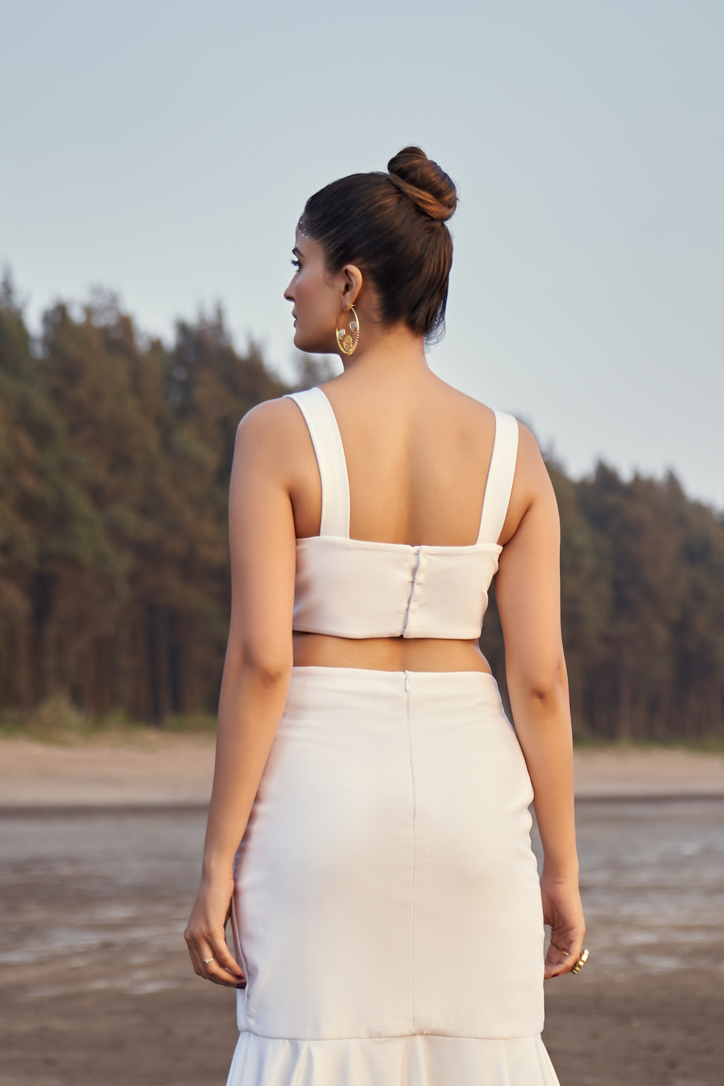 Ivory Bloom Ruffle Co-Ord Set Bottom