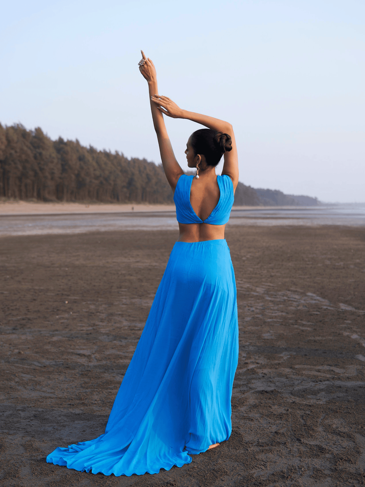 Azure Breeze Cut-Out Maxi Dress