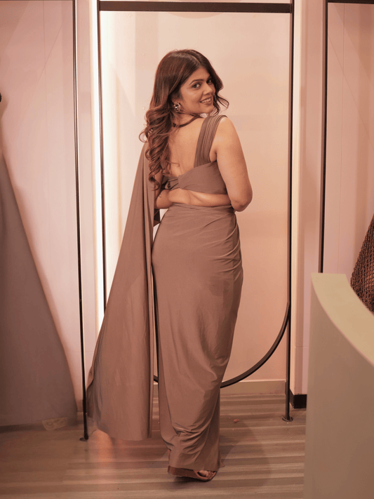 Mocha Drape Gown