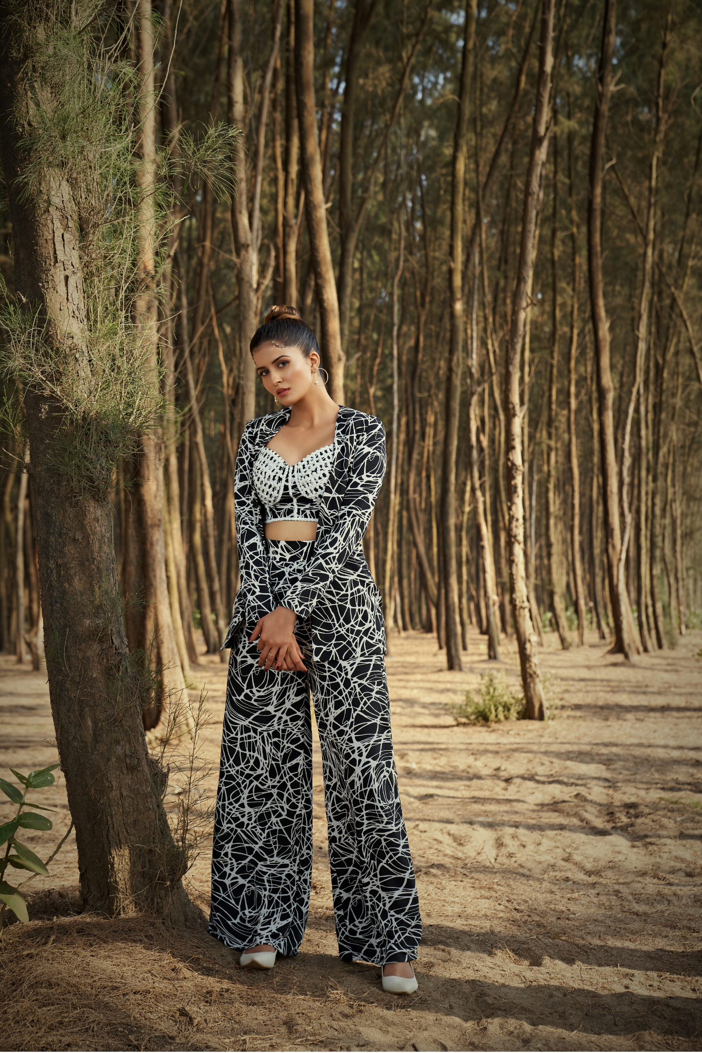Midnight Abstract Co-Ord Set Bottom