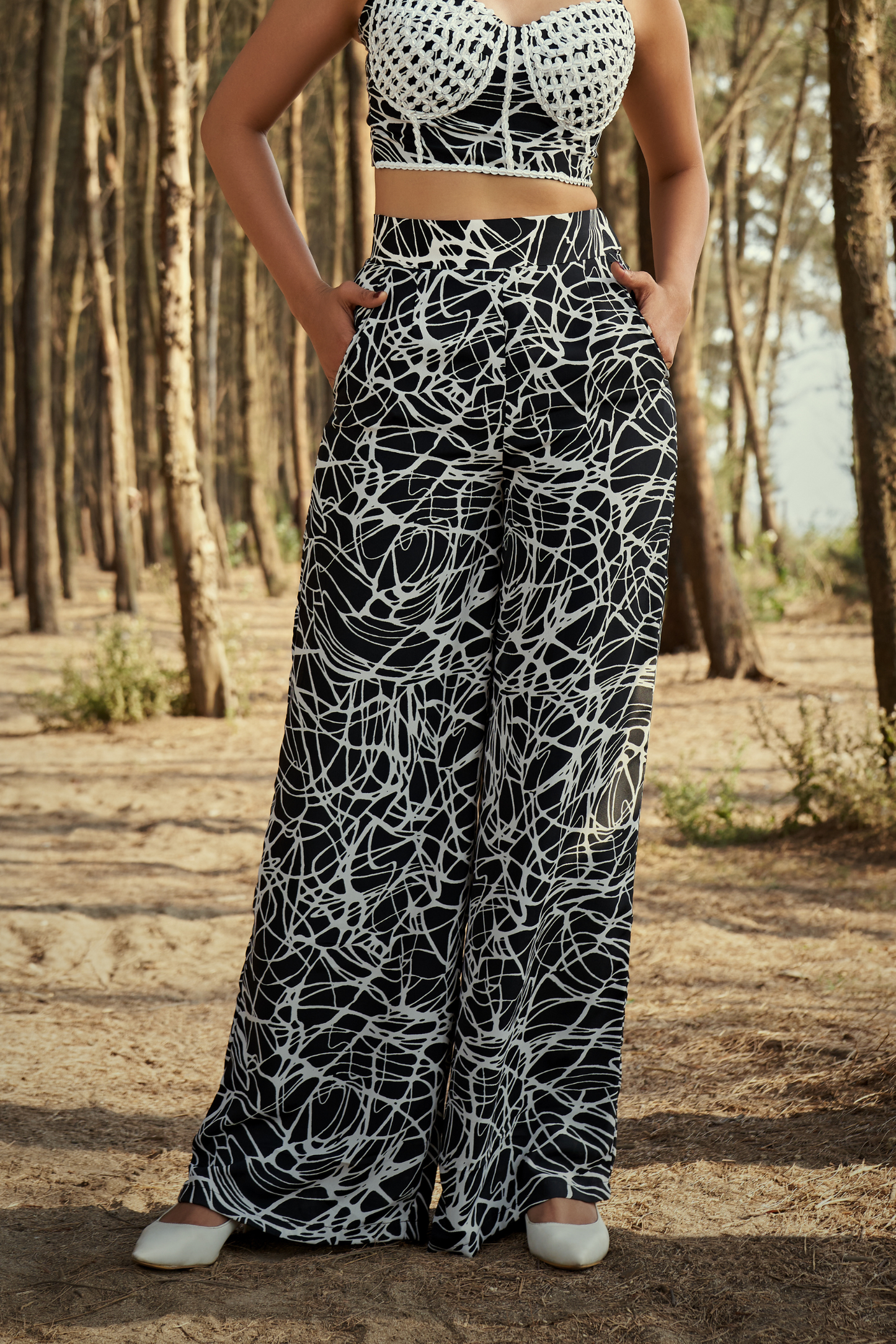 Midnight Abstract Co-Ord Set Bottom