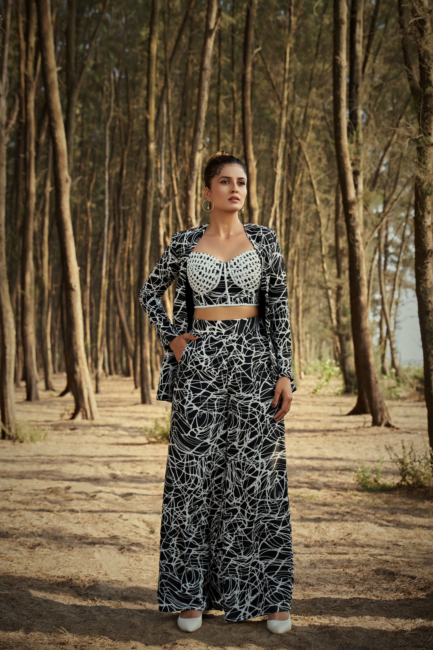 Midnight Abstract Co-Ord Set Top