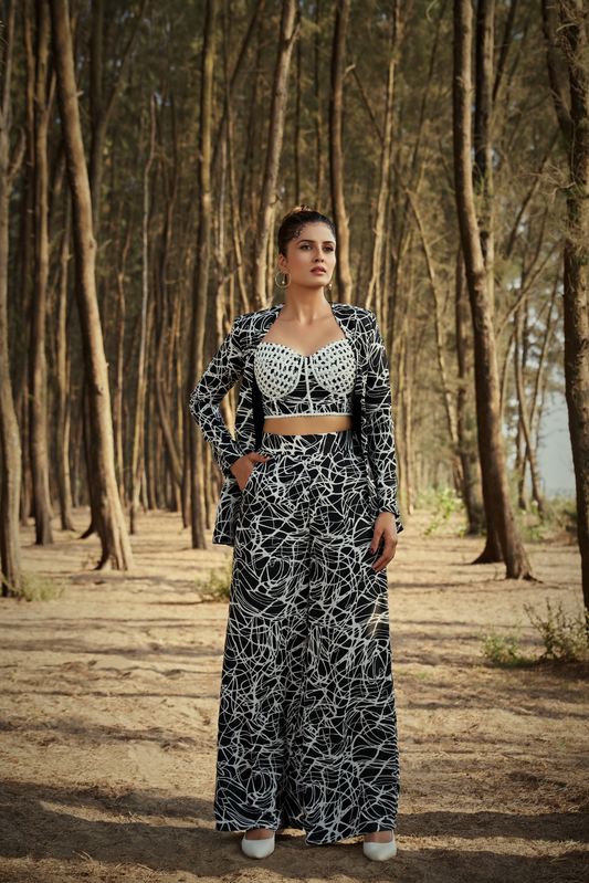 Midnight Abstract Co-Ord Set Top