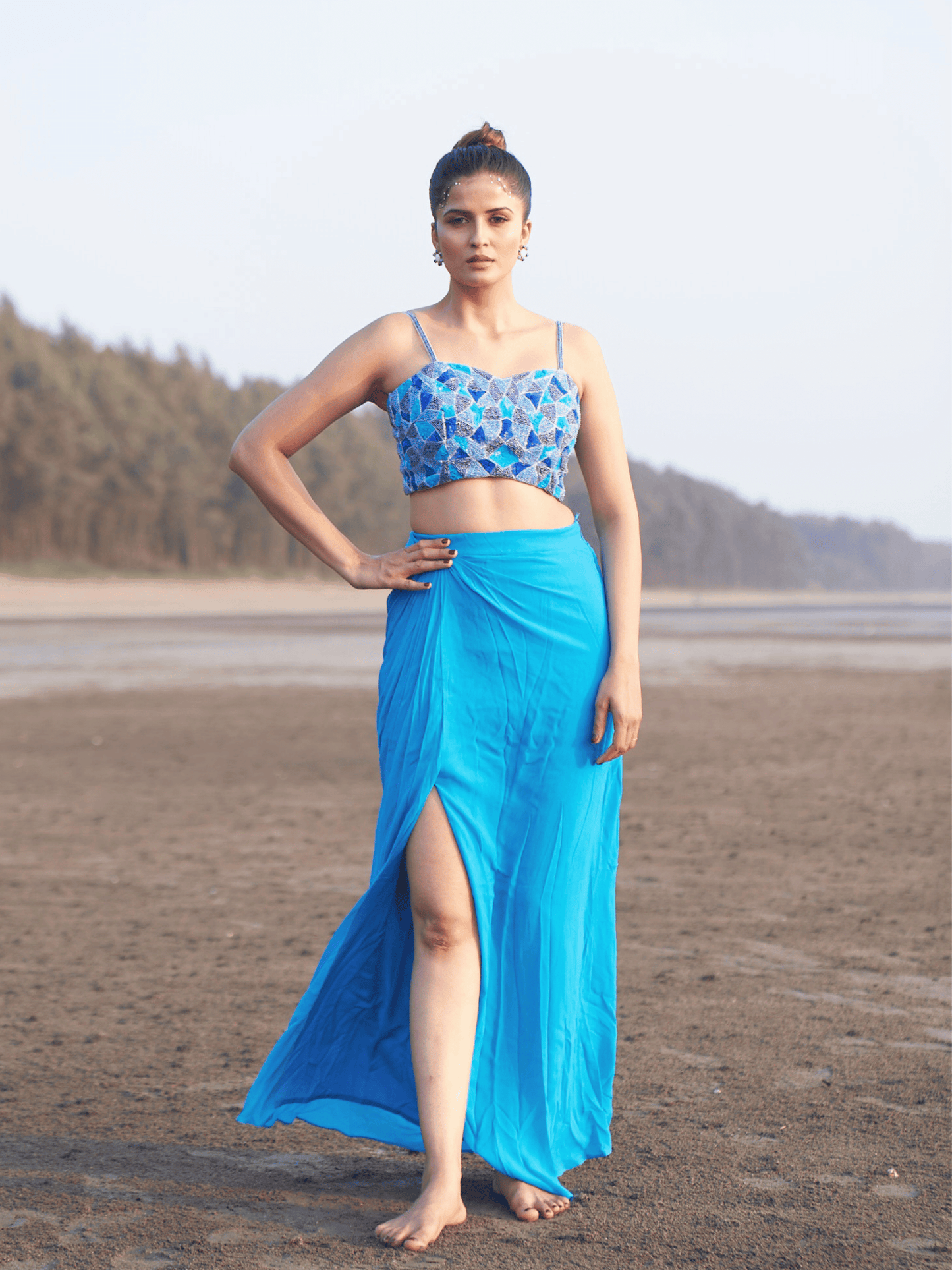 Ocean Prism Crop Top & Wrap Skirt Set