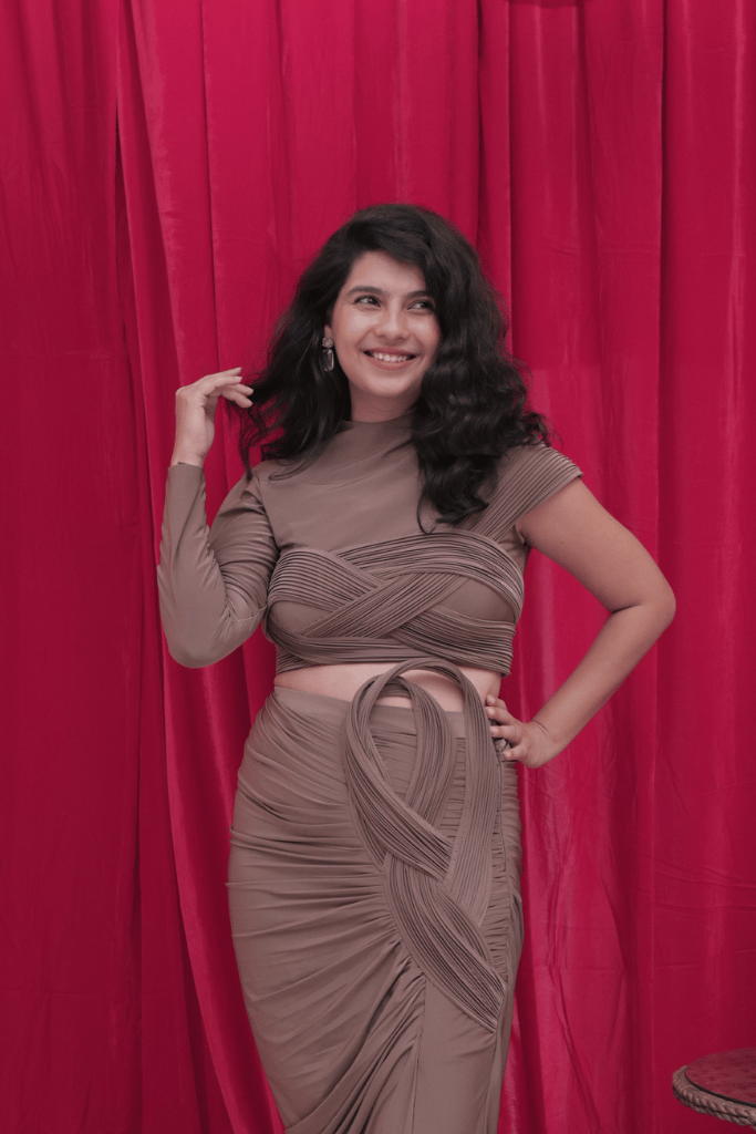 Mocha Drape Knot Dress