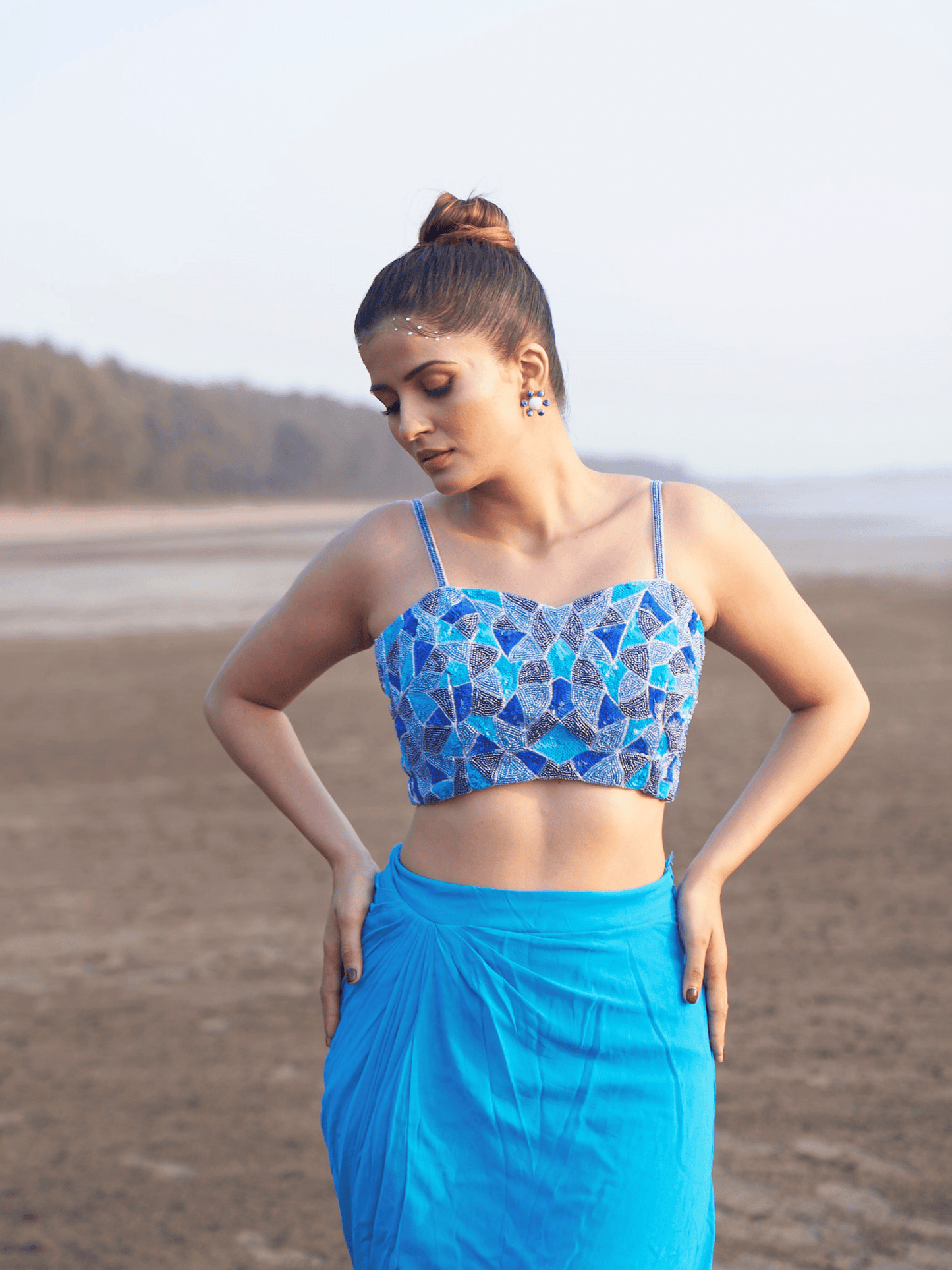 Ocean Prism Crop Top & Wrap Skirt Set