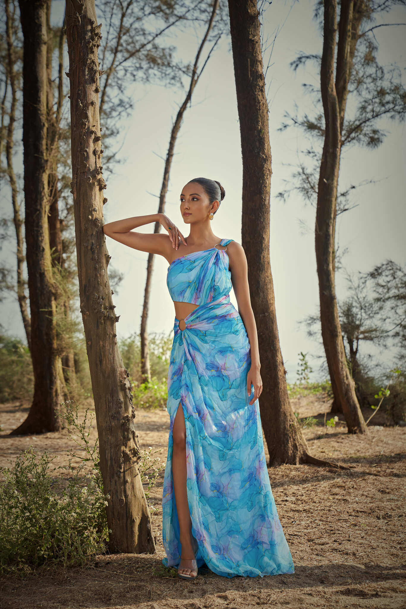 Azure Mist Draped Co-Ord Set