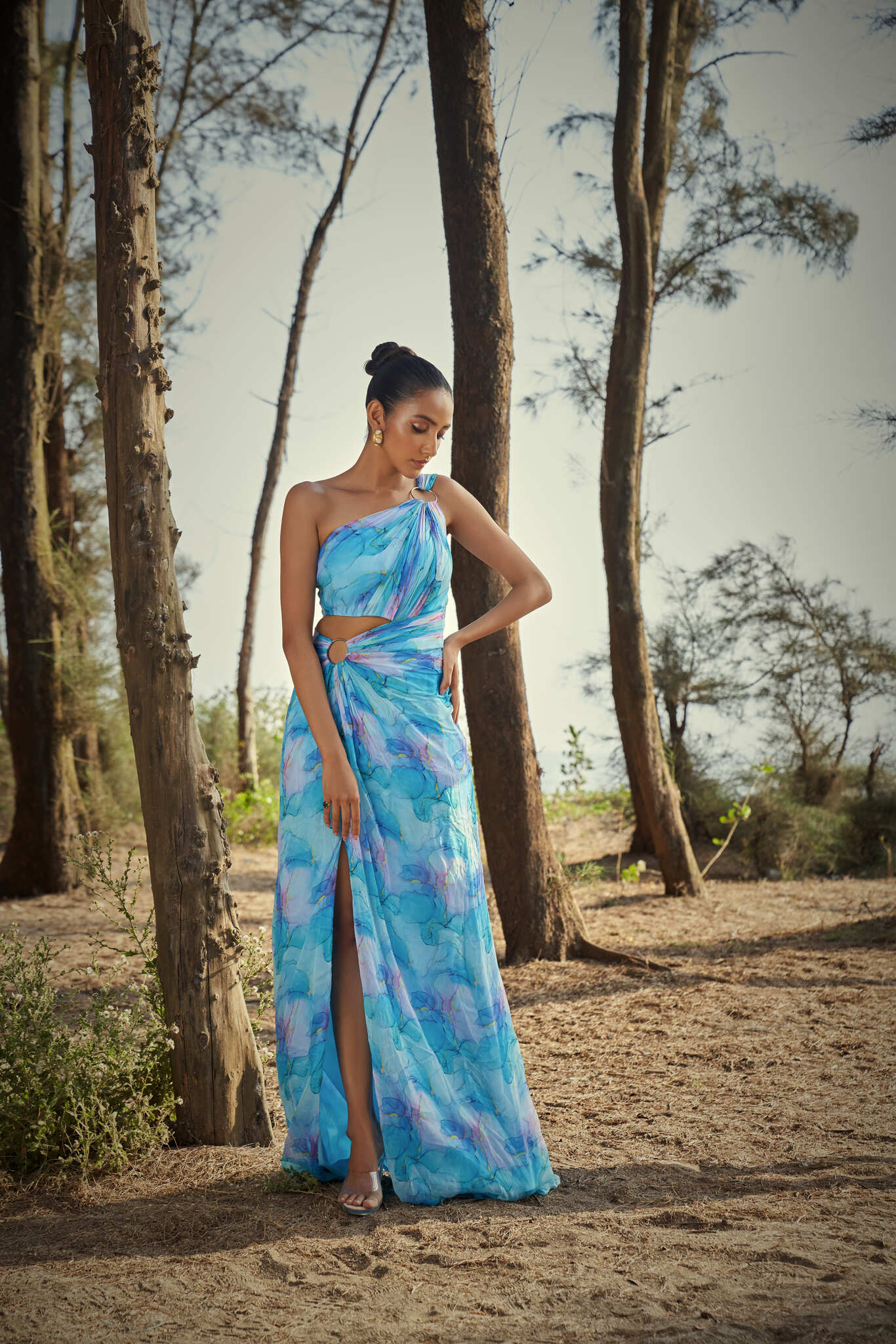 Azure Mist Draped Co-Ord Set