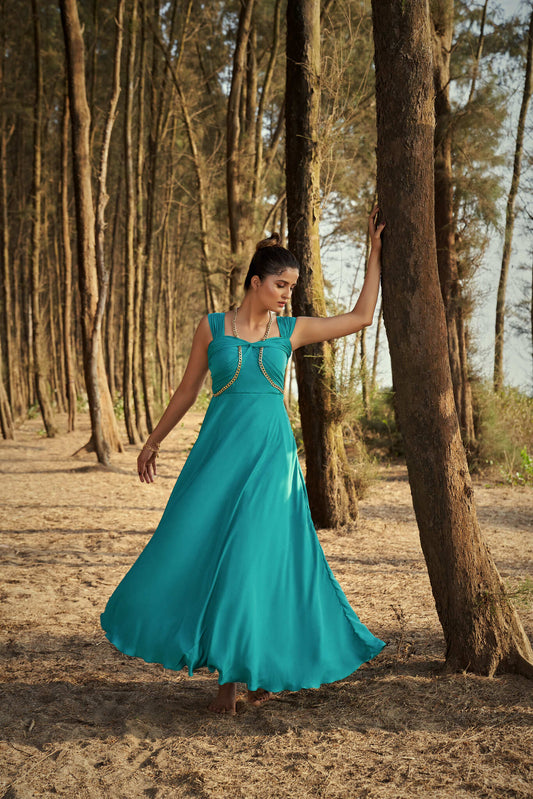 Emerald Breeze Maxi Dress